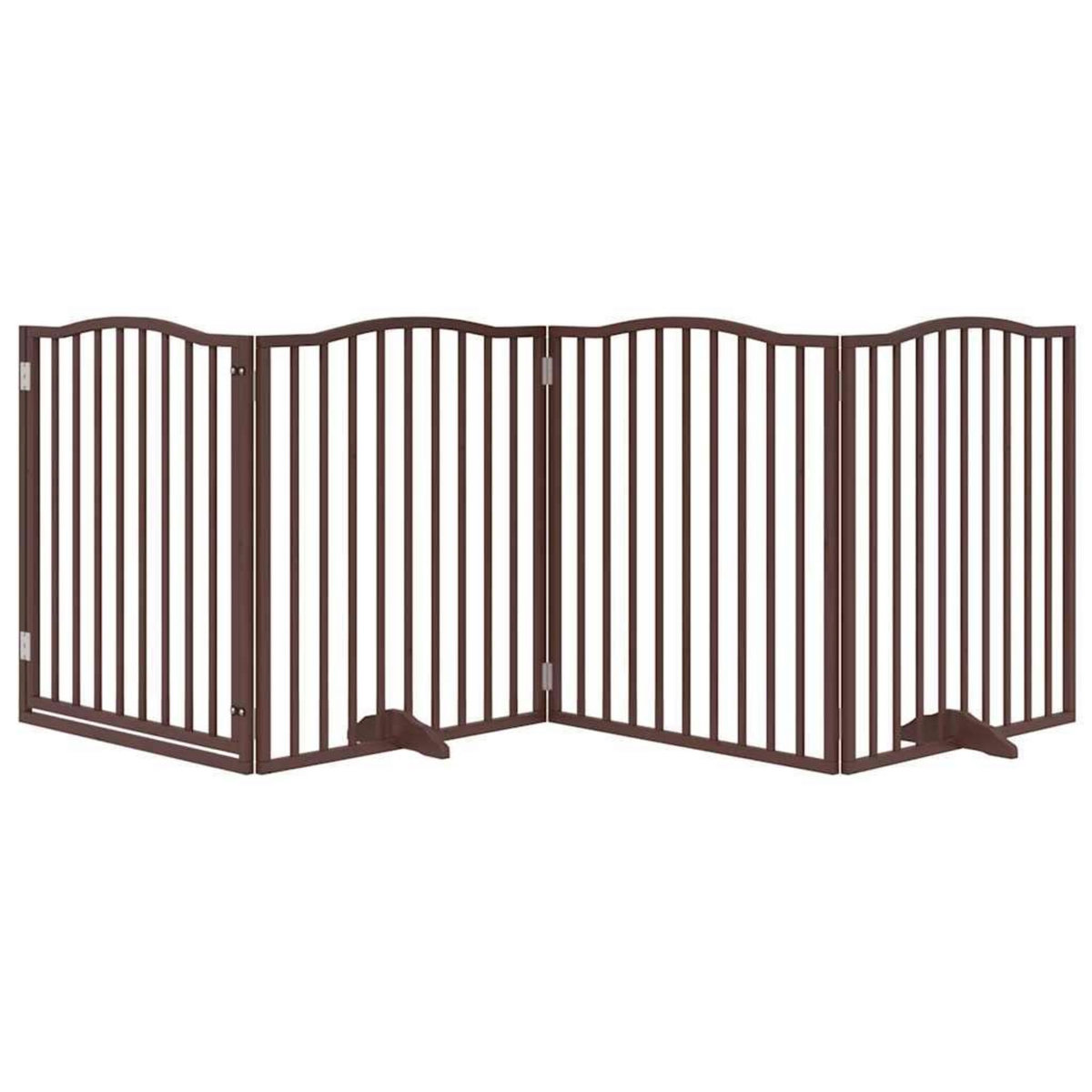 VIDAXL Barriere pour chiens avec porte 4 panneaux bois de peuplier