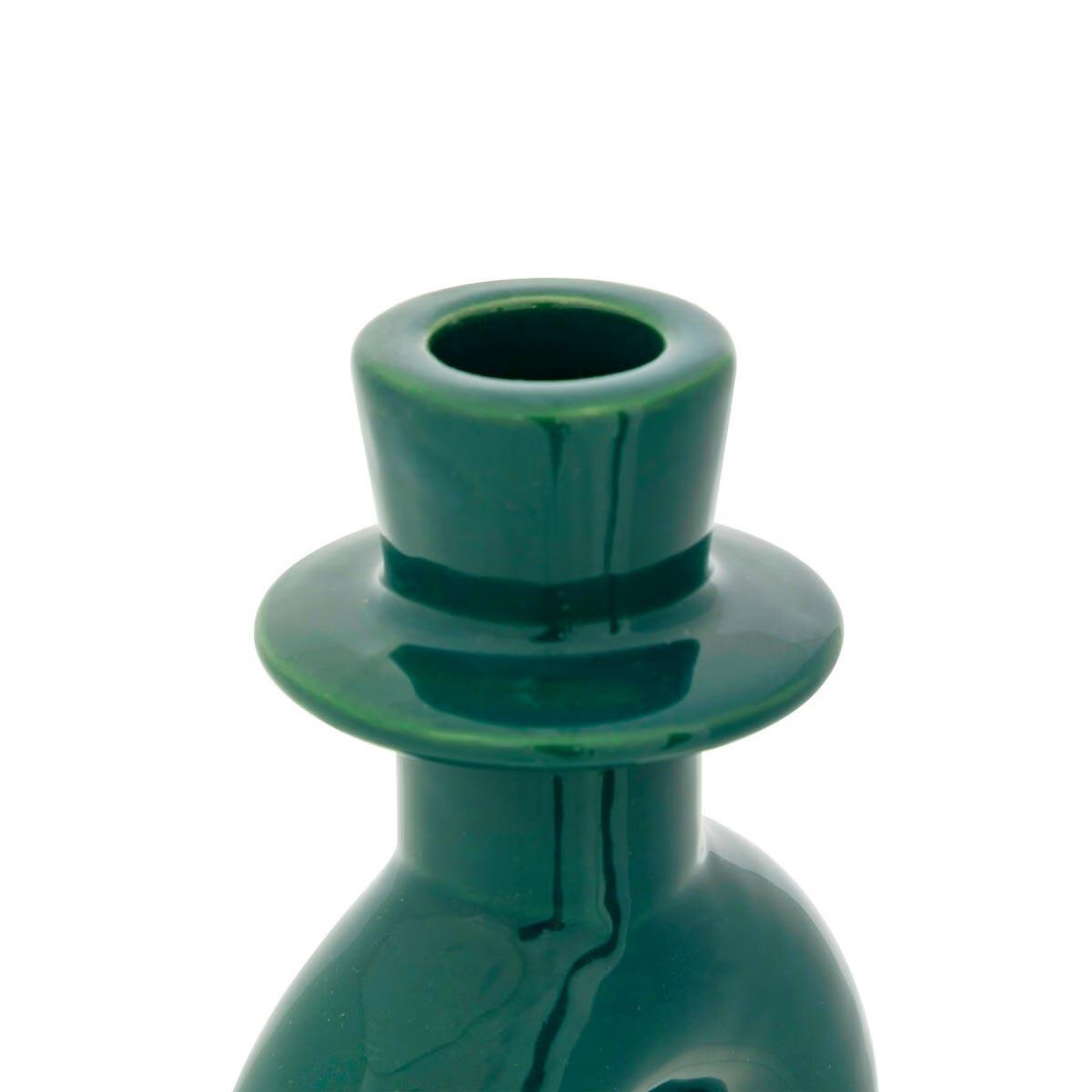 Voir la diapositive 5 : ATMOSPHERA Lot de 2 bougeoirs en dolomite  mala  25cm beige & vert