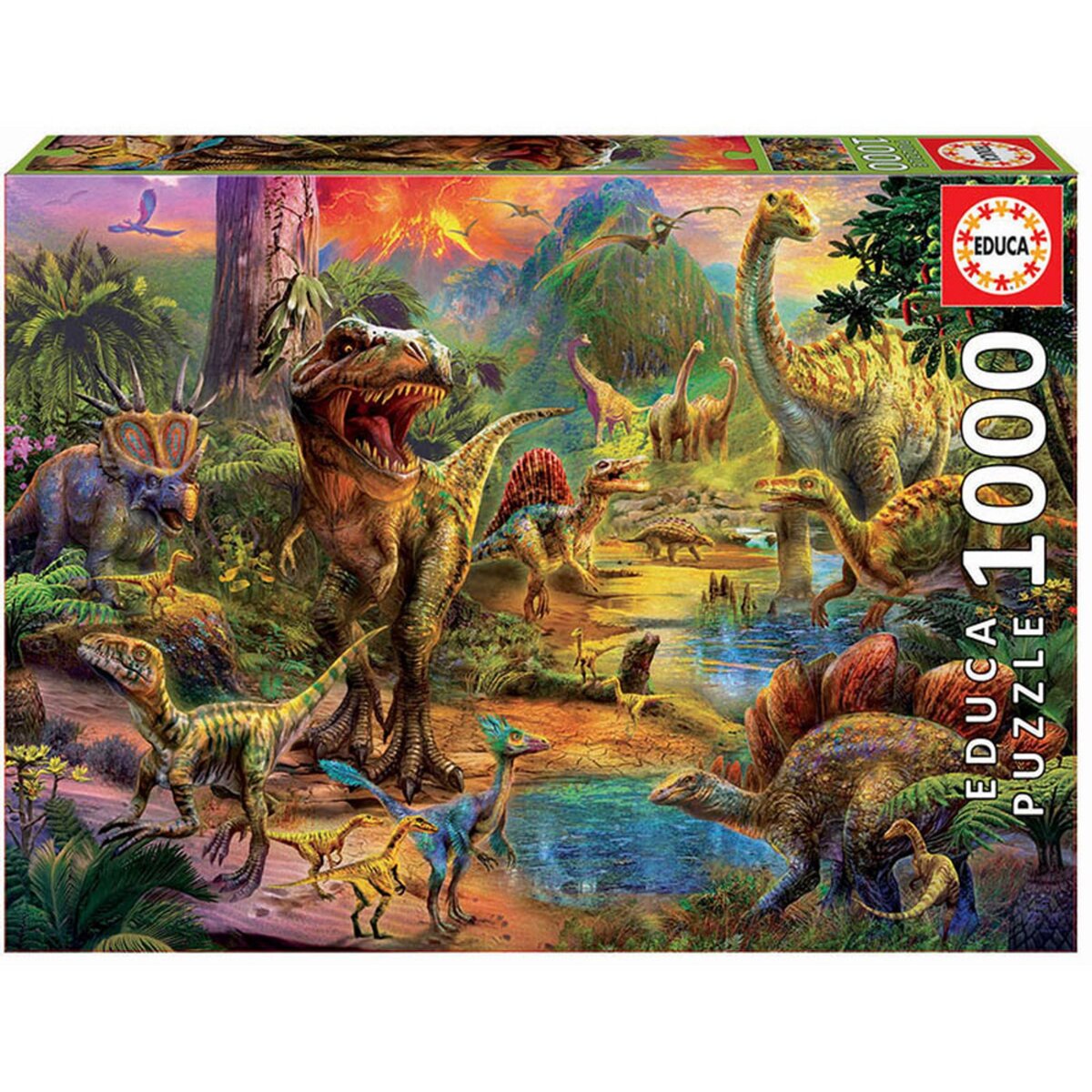 EDUCA Puzzle 1000 pièces : Terre de dinosaures