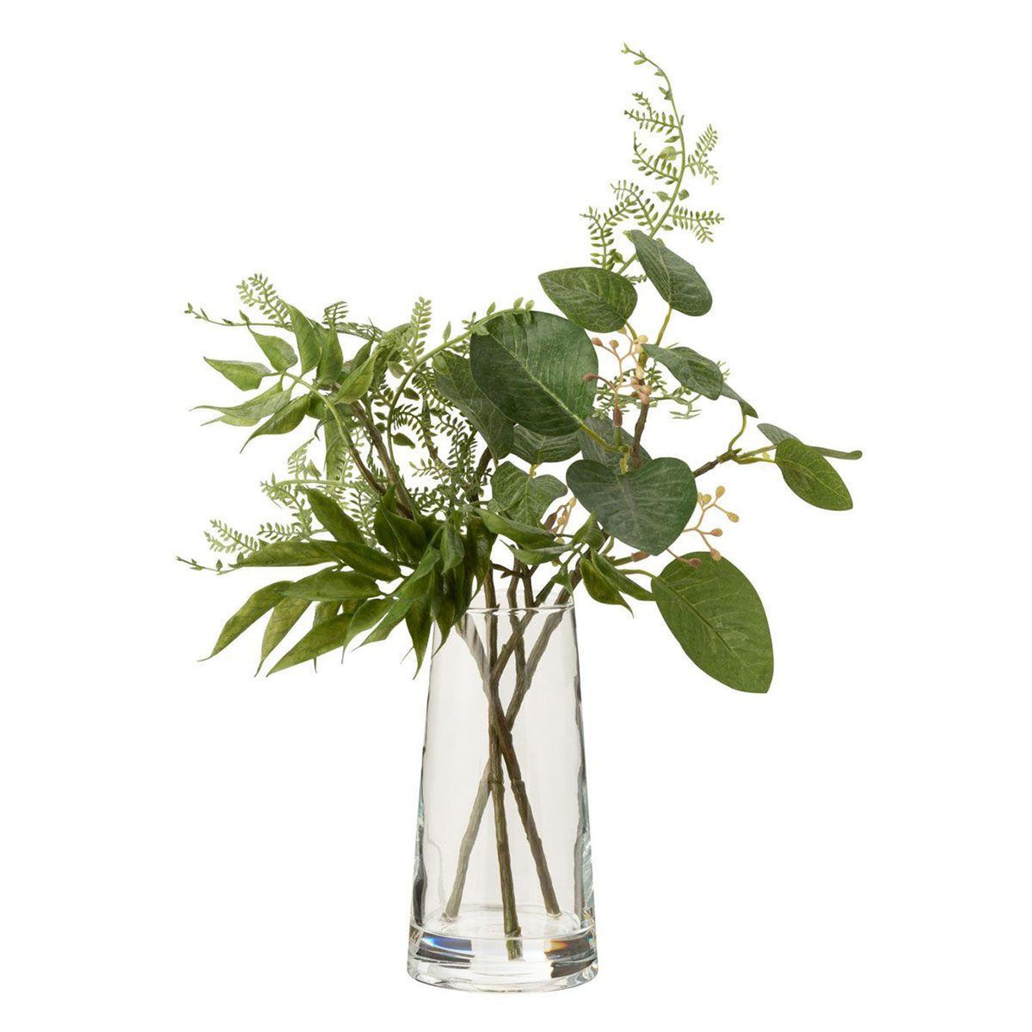 J-LINE Feuille Artificielle  Branche & Vase  38cm Vert