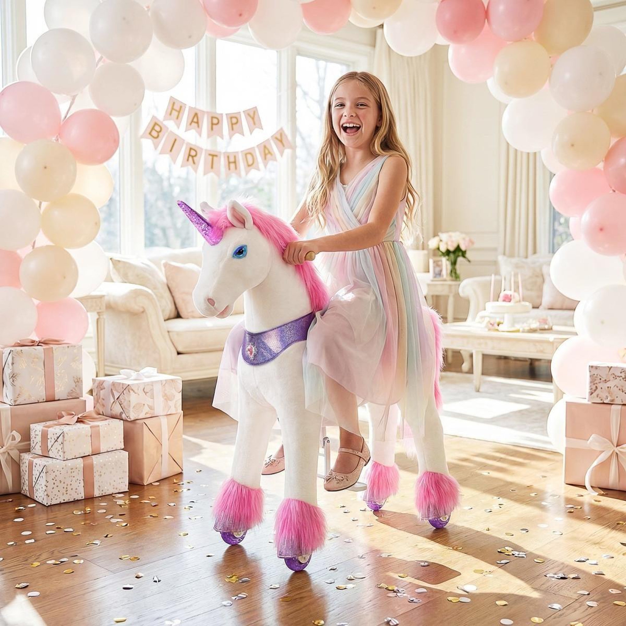 Voir la diapositive 2 : Ponycycle Licorne à chevaucher Model Y taille 5 - rose - dès 7 ans