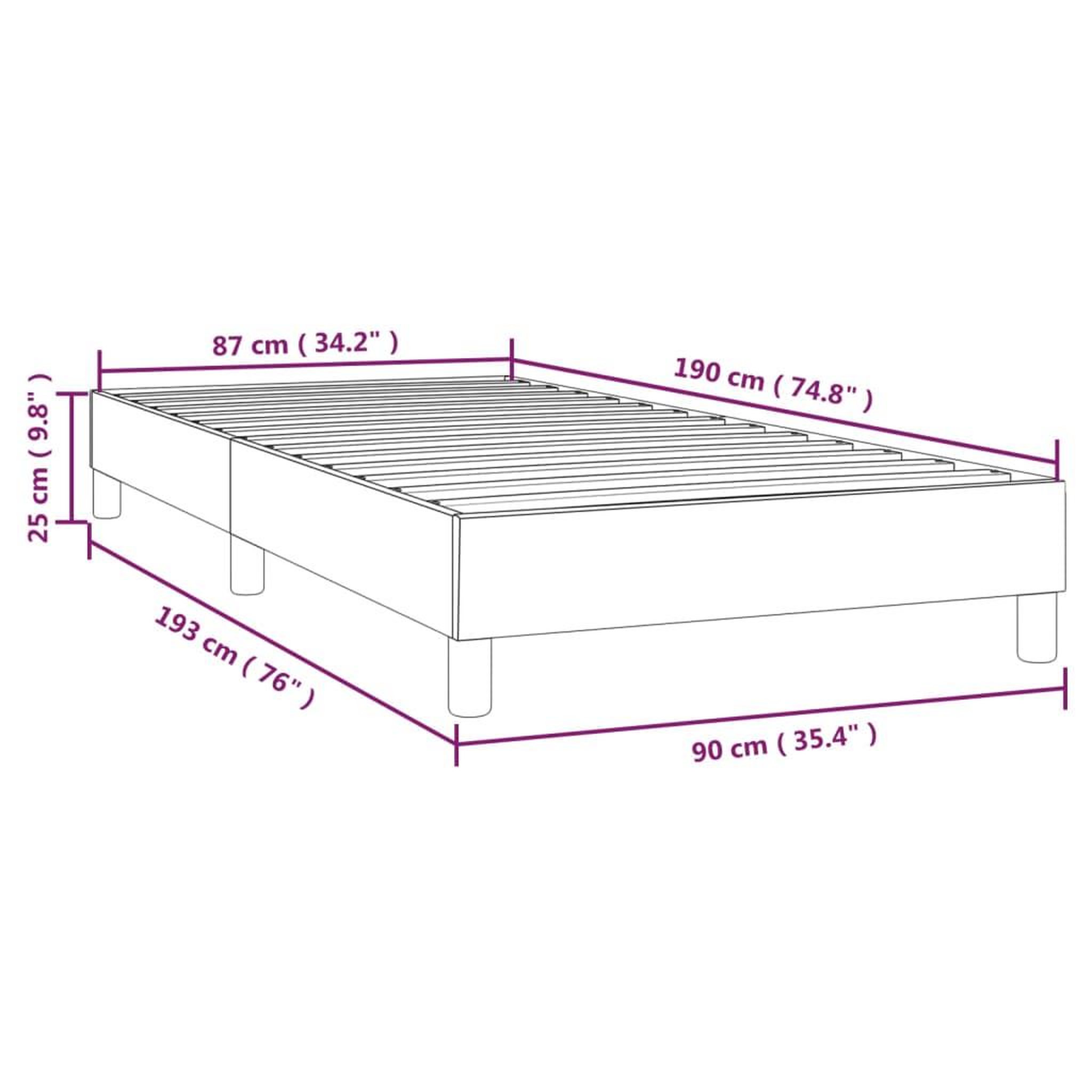 Voir la diapositive 6 : VIDAXL Cadre de lit sans matelas creme 90x190 cm tissu