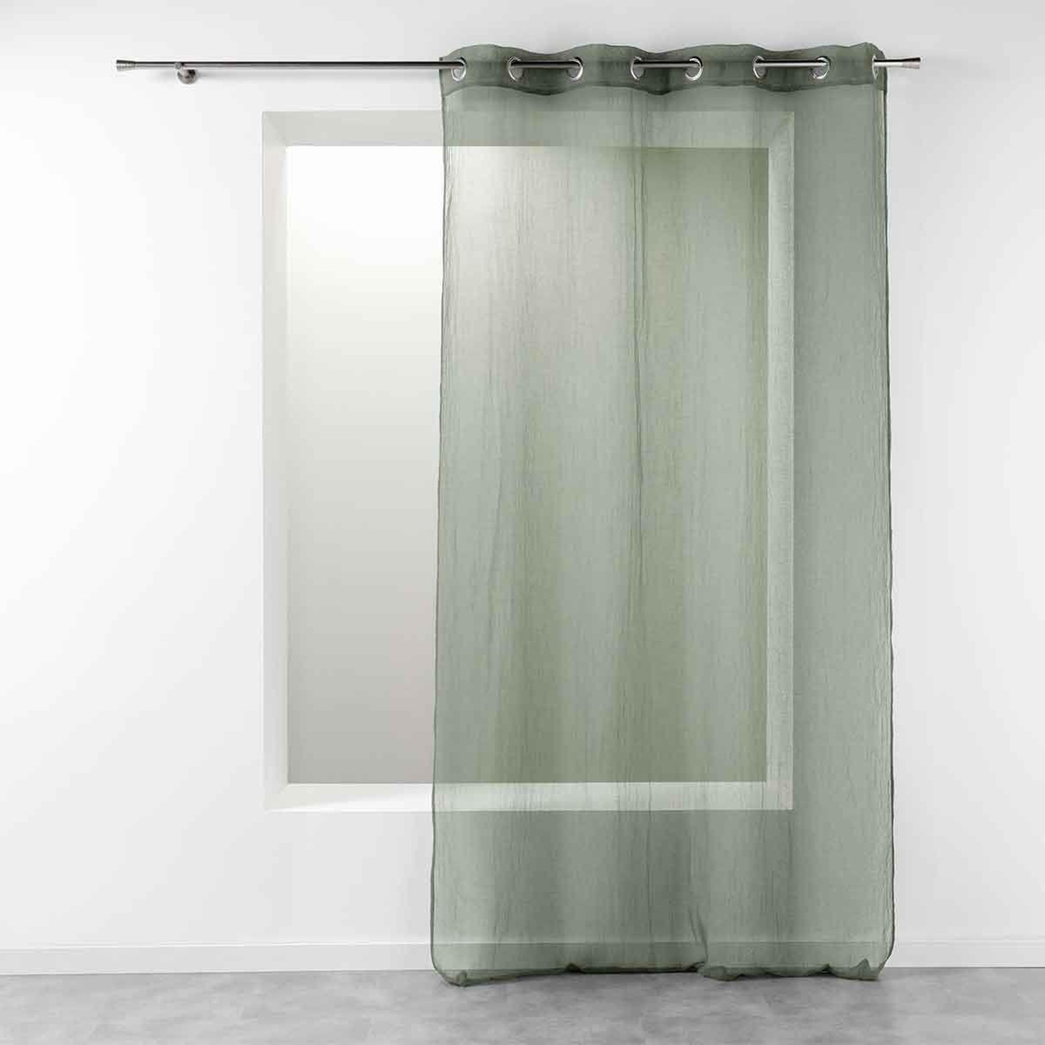 Douceur d'Intérieur Rideau voilage étamine  telma  140x280cm kaki