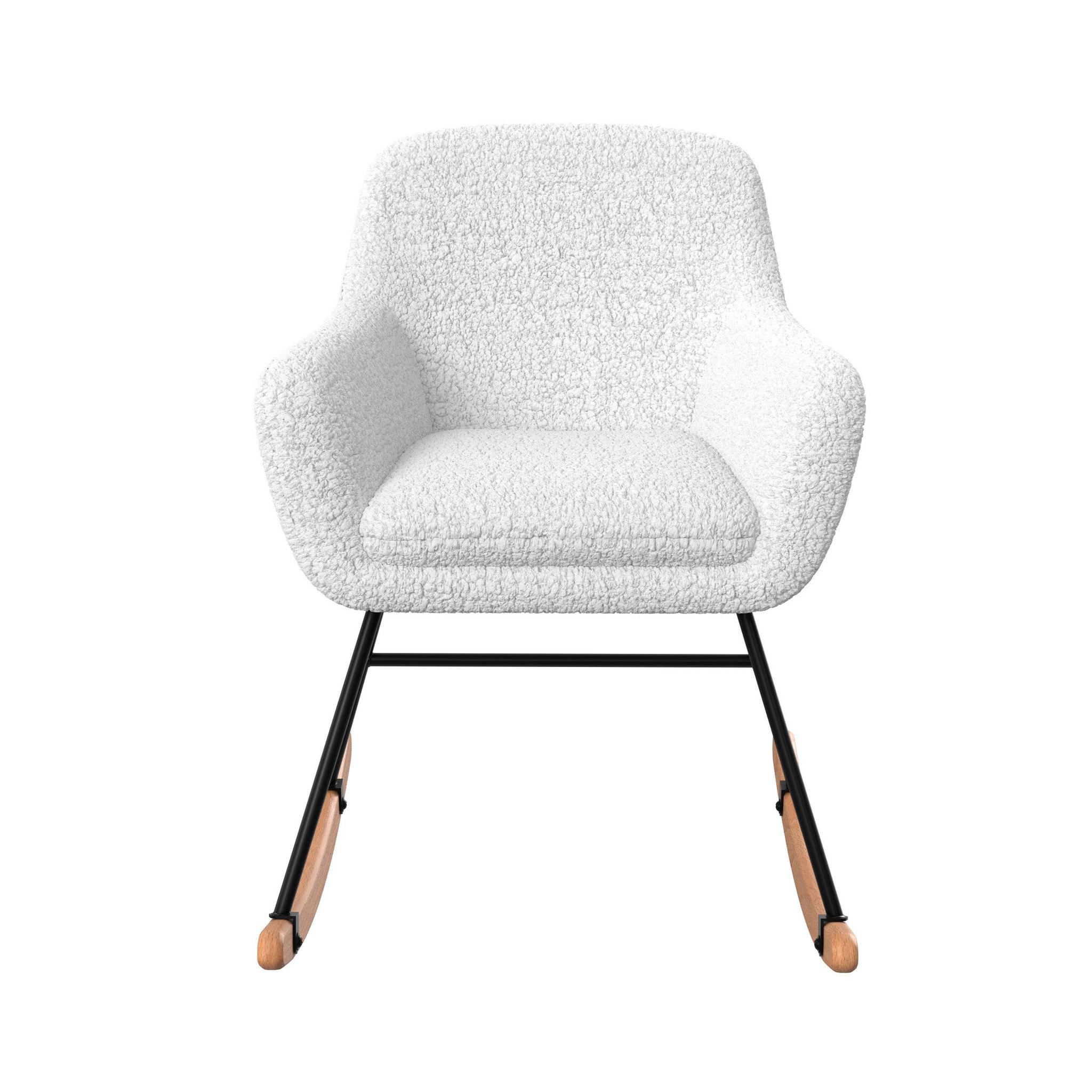 Voir la diapositive 6 : MAISON PAVANE Rocking-chair en tissu bouclé blanc-isola