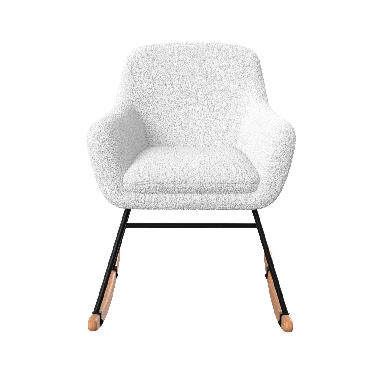 Rendez vous déco Rocking-chair en tissu bouclé blanc-Isola