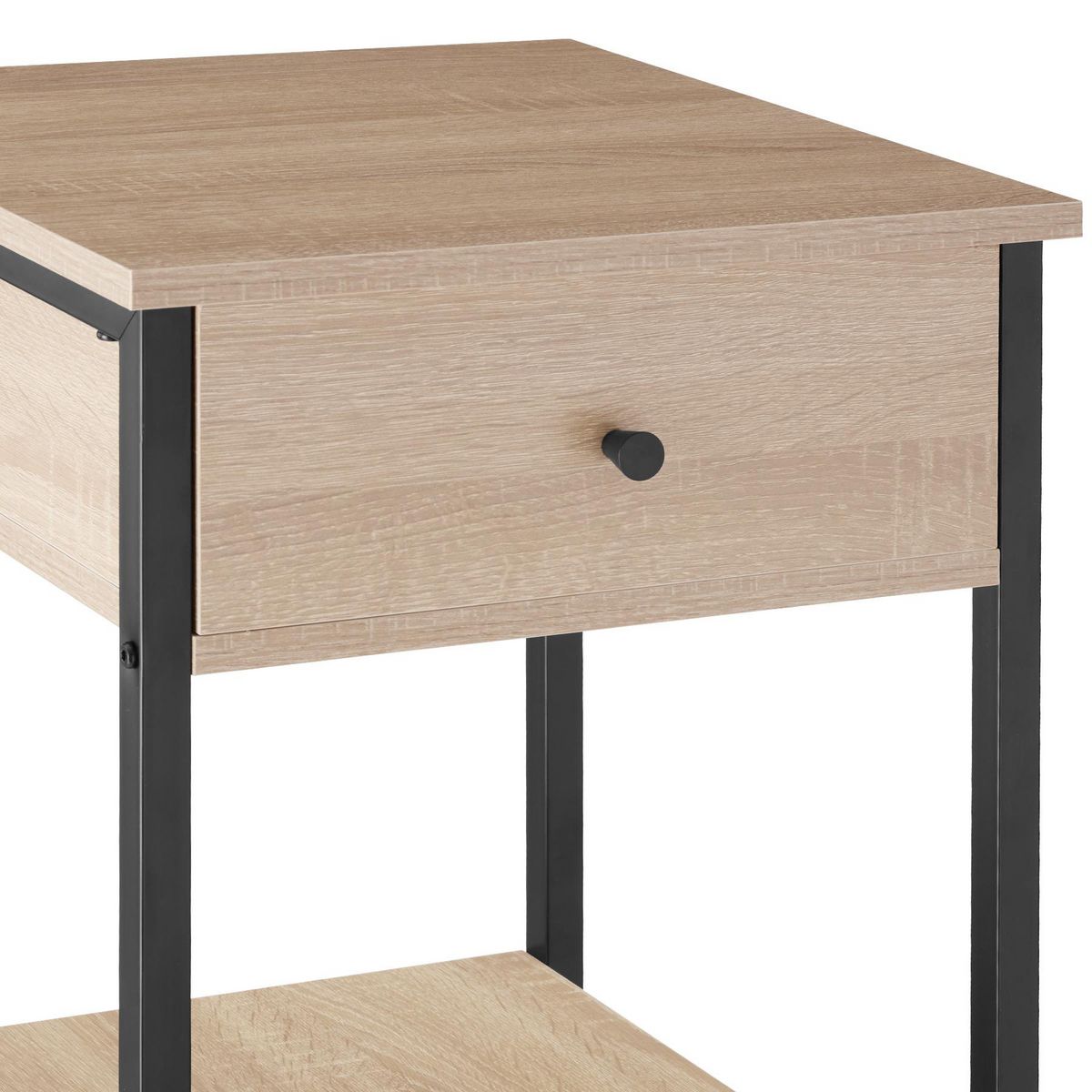 tectake Table de chevet Style industriel 40 x 40 x 555 cm