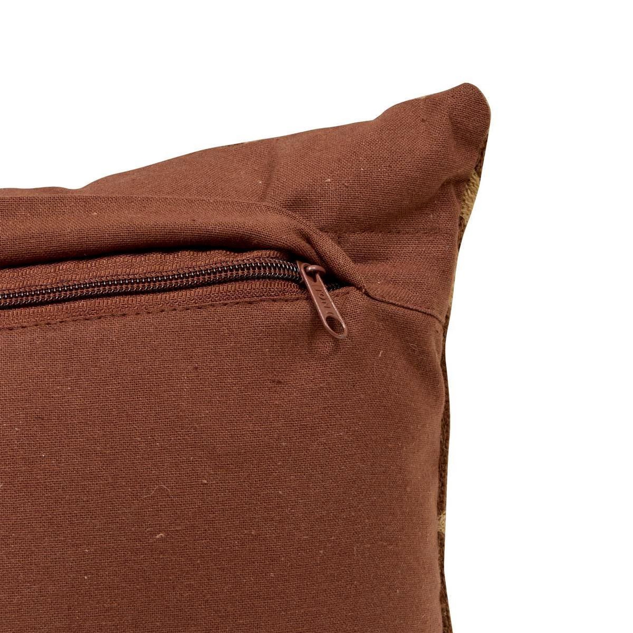 Voir la diapositive 3 : ATMOSPHERA Coussin déco brodé  hary  30x50cm marron