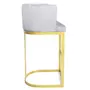 Paris Prix Chaise de Bar Velours Design  Noemy  100cm Argent
