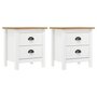 Voir la diapositive 1 : VIDAXL Tables de chevet Hill 2 pcs Blanc 46x35x49,5 cm Bois pin solide