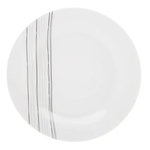 SECRET DE GOURMET Lot de 6 Assiettes à Dessert  Lignes  19cm Blanc