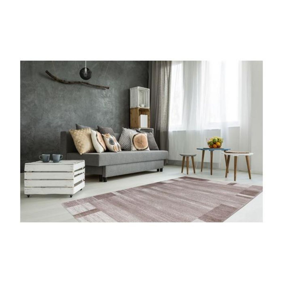 Paris Prix Tapis à Poils Courts Tissé  Falkland II  Beige