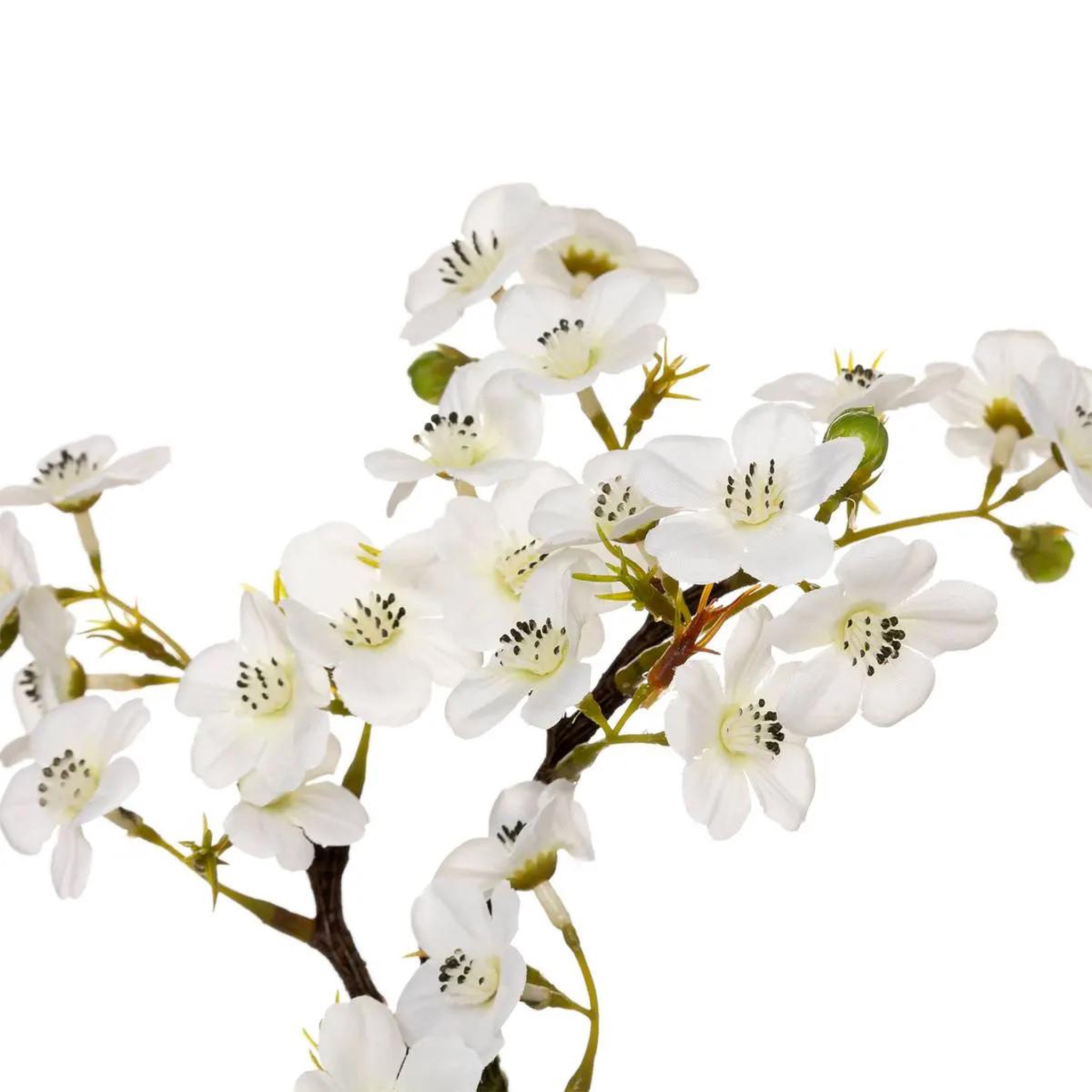 Voir la diapositive 2 : ATMOSPHERA Plante artificielle en pot  cerisier  26cm blanc