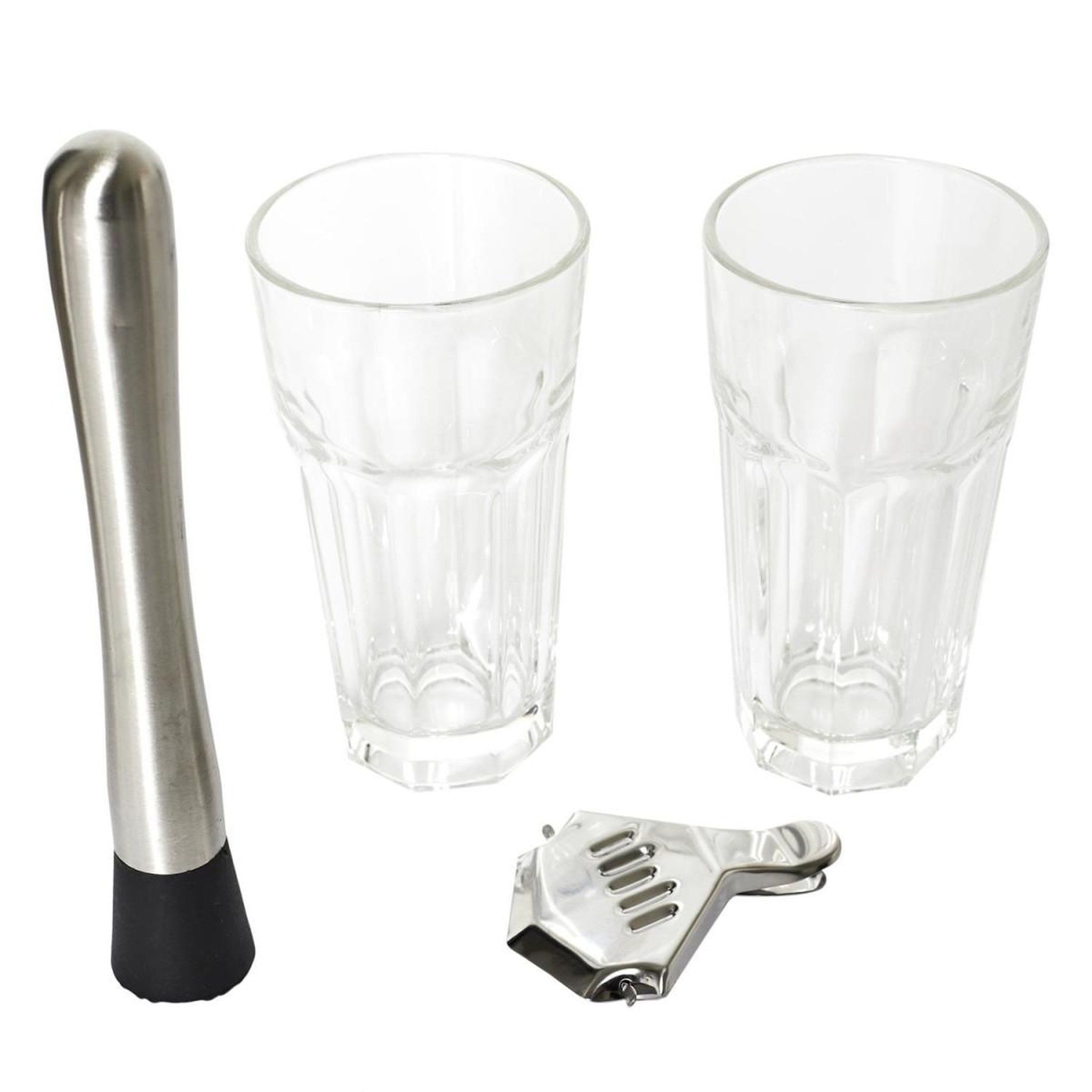 COOK CONCEPT Coffret mojito  4 accessoires  370ml transparent