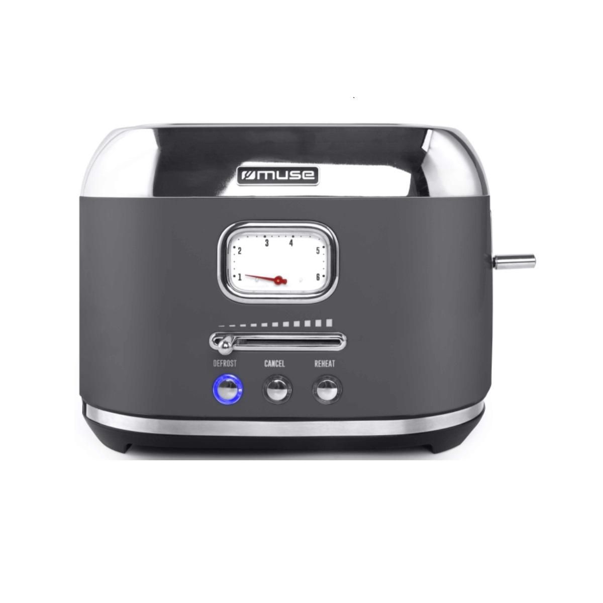 Muse Grille-pains 2 fentes 1000w noir/inox - MS-120DG