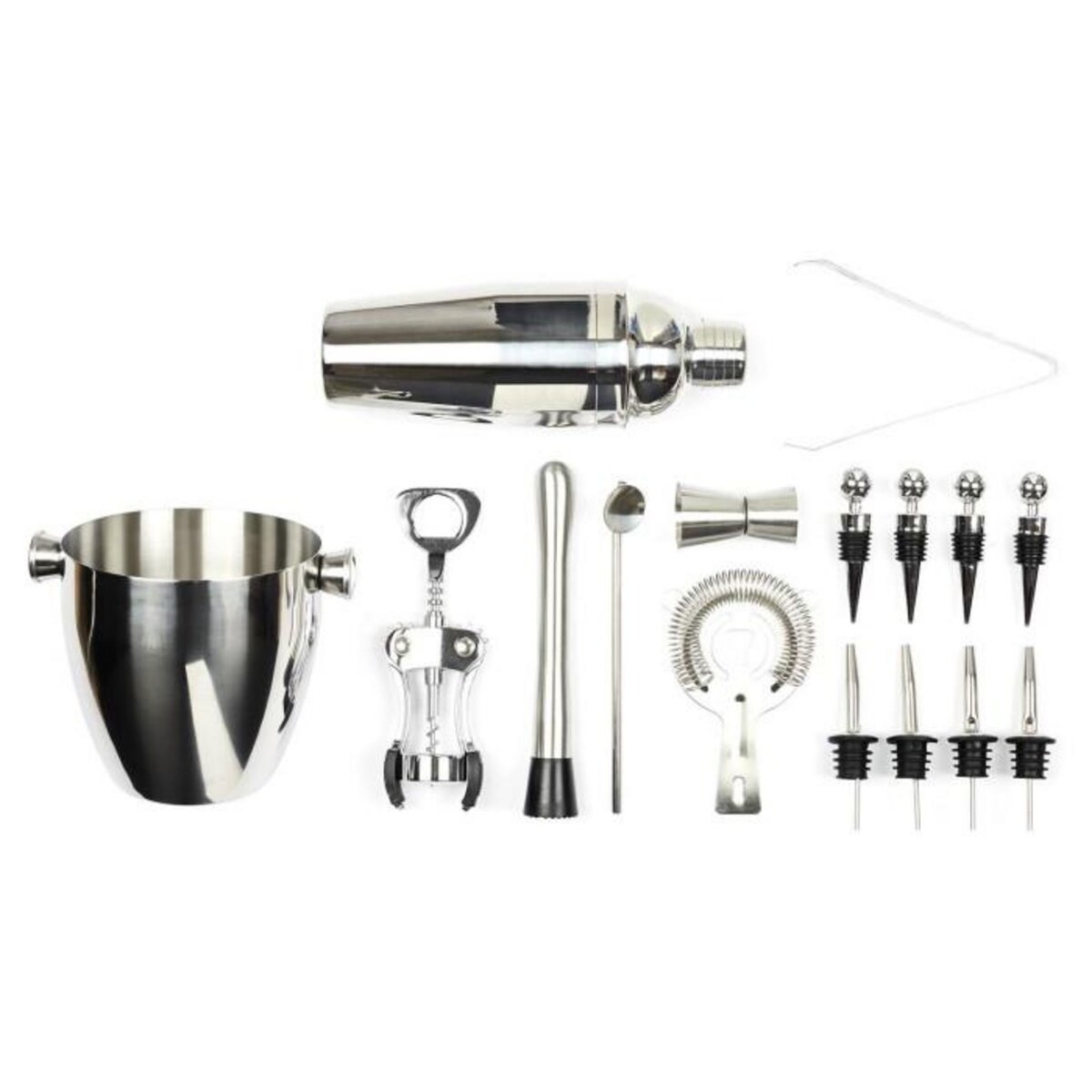 Paris Prix Set à Cocktail  16 Accessoires  19cm Argent