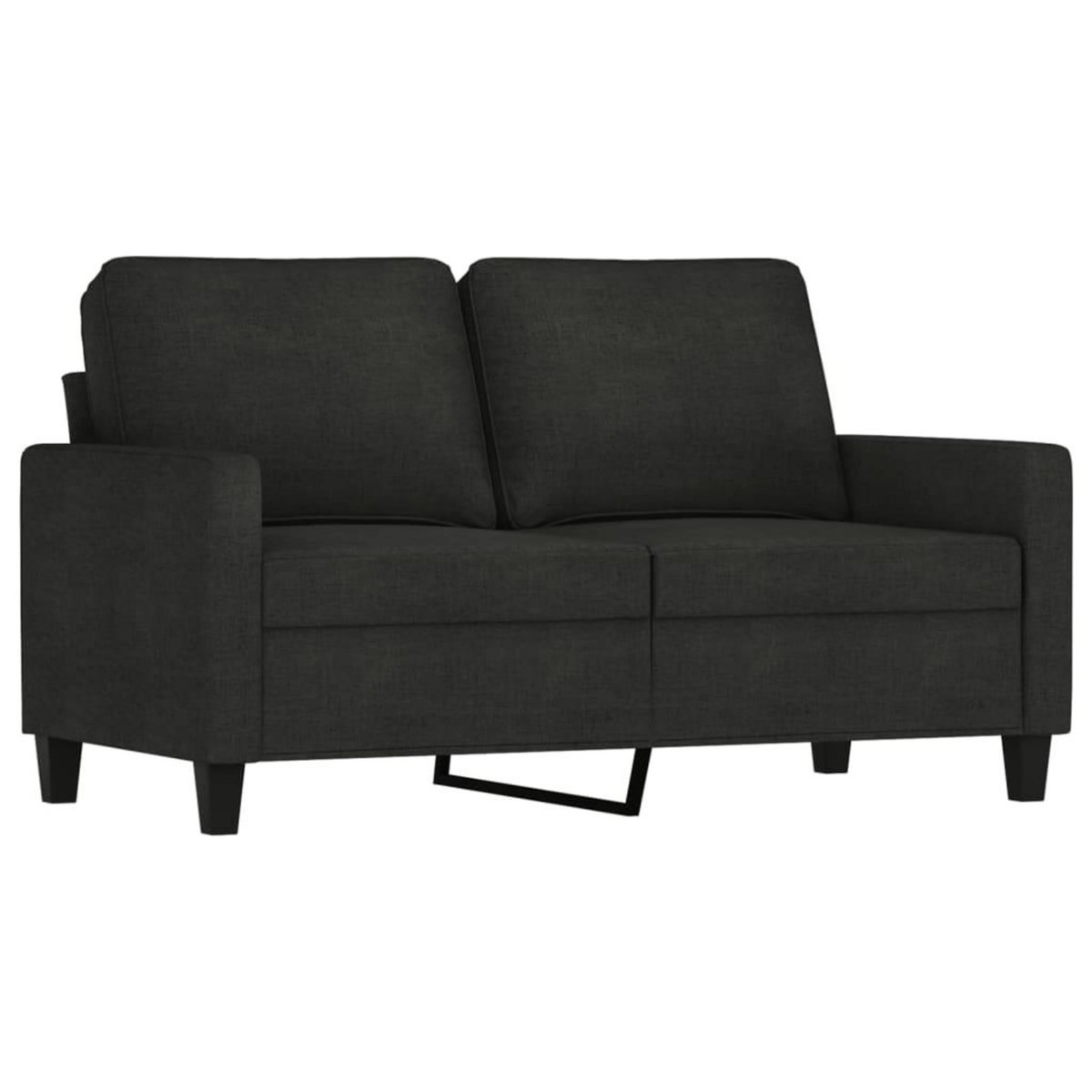 VIDAXL Ensemble de canapes 3 pcs avec coussins Noir Tissu