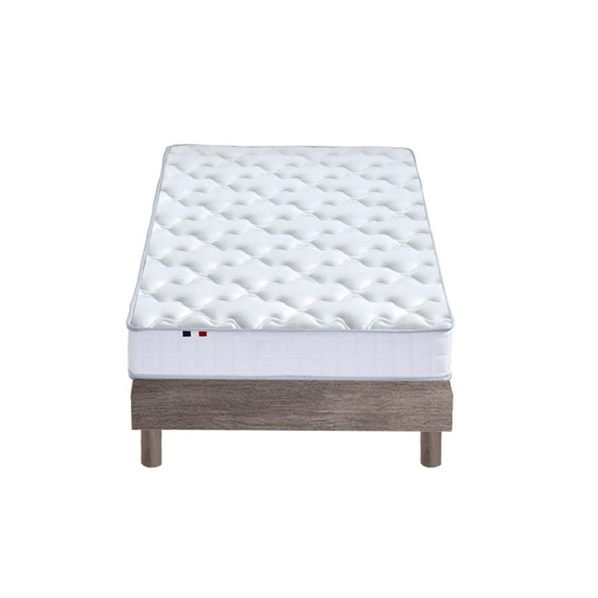 IDLITERIE Ensemble matelas mousse HR + latex avec sommier en kit pratique