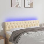 VIDAXL Tete de lit a LED Creme 160x7x78/88 cm Tissu