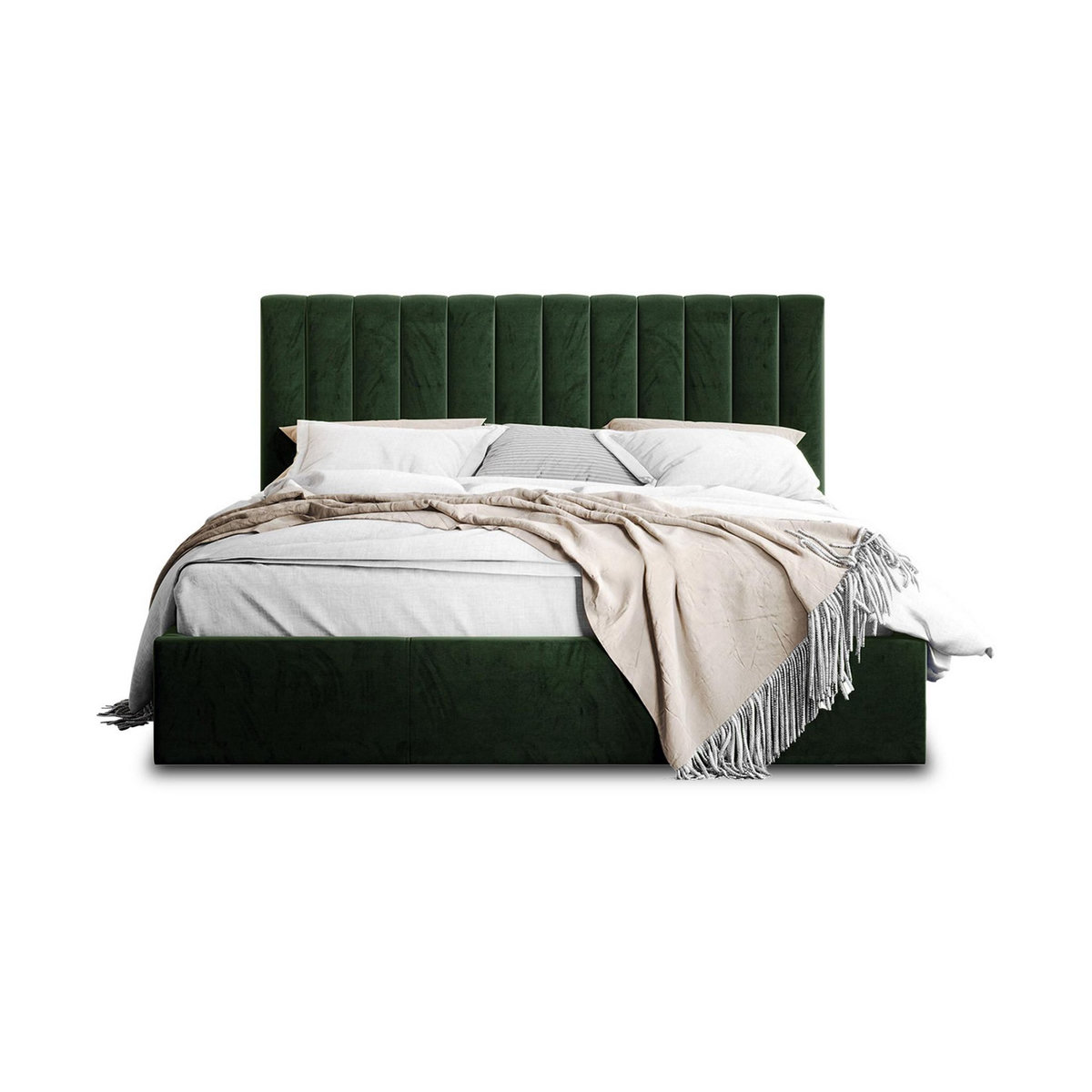 BEST MOBILIER Rosario - lit coffre - 160x200 - sommier inclus - en velours