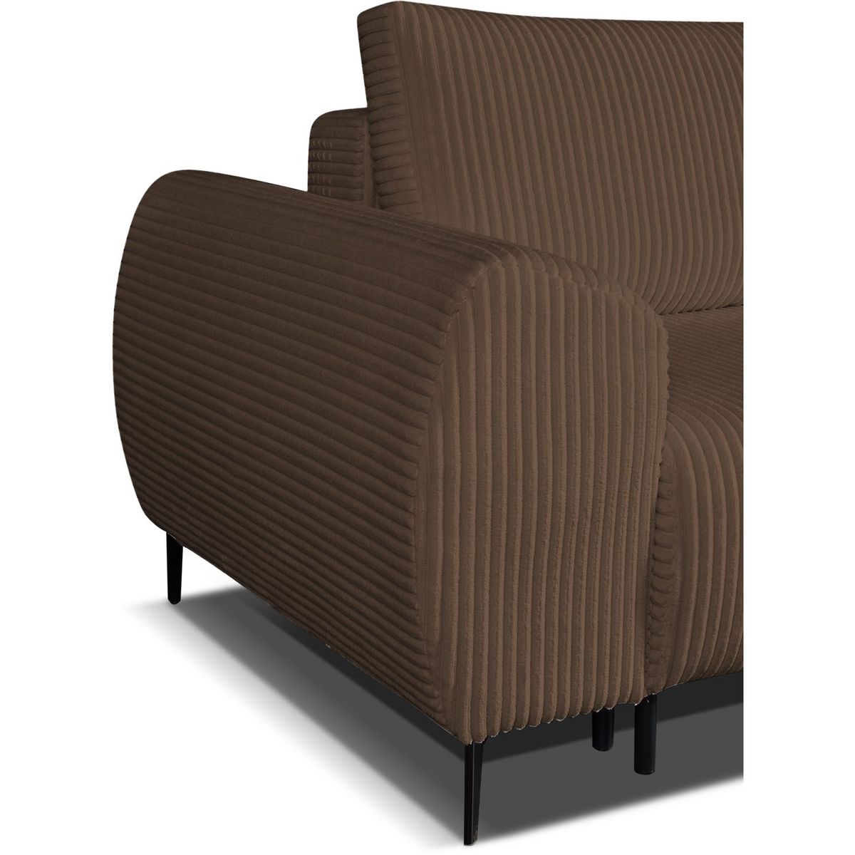 Canapé d'angle gauche fixe convertible 5 places en velour côtelé CYRIL