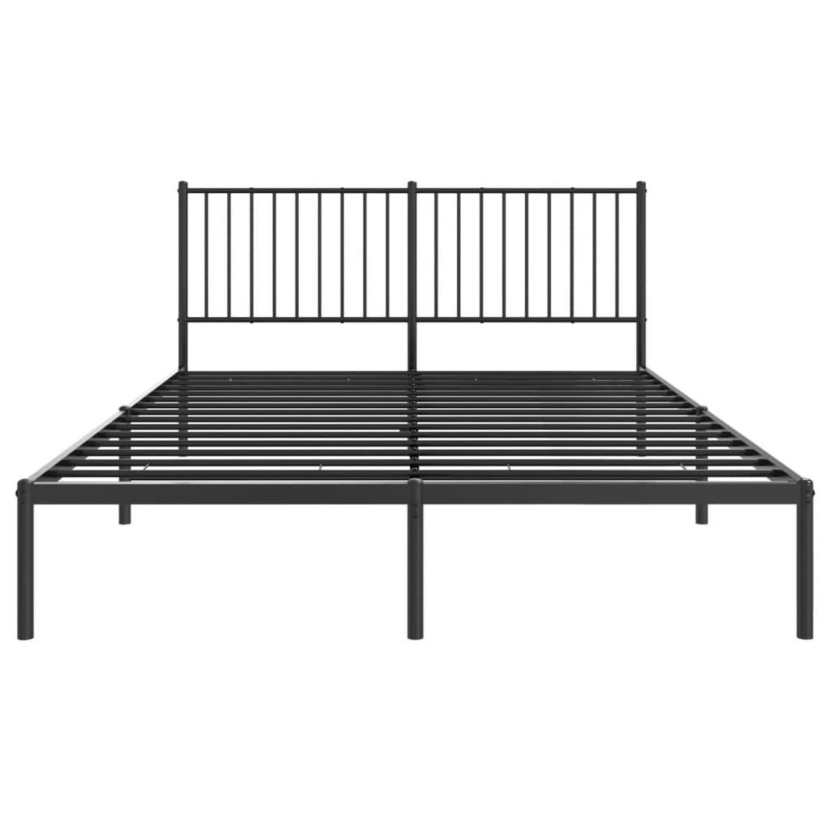 VIDAXL Cadre de lit metal sans matelas et tete de lit noir 160x200 cm