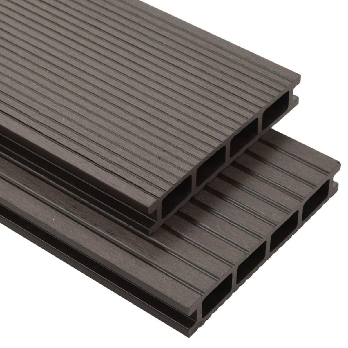 VIDAXL Panneaux de terrasse creux WPC 10 m^2 2,2 m Marron fonce