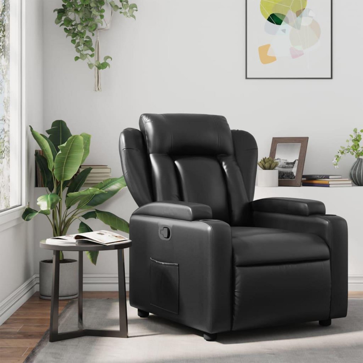 VIDAXL Fauteuil inclinable Noir Similicuir