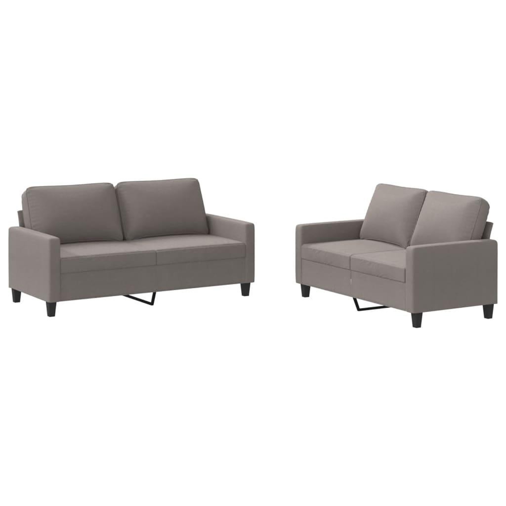 Voir la diapositive 2 : VIDAXL Ensemble de canapes 2 pcs avec coussins Taupe Tissu