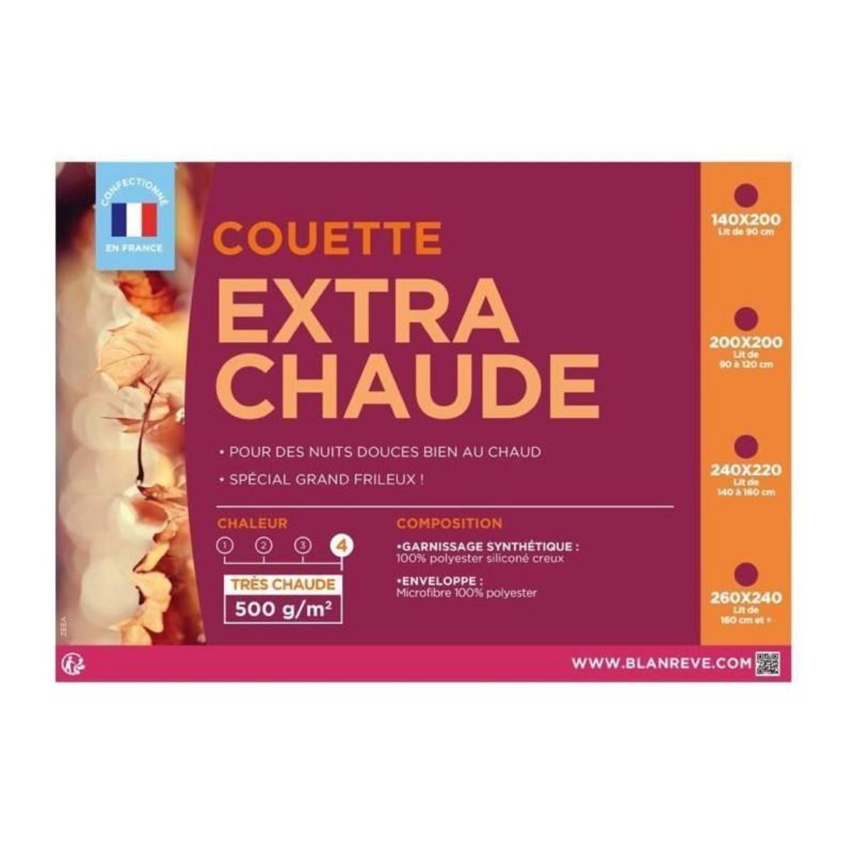 BLANREVE BLANREVE Couette extra chaude en microfibre - 140 x 200 cm - Blanc