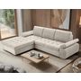 Voir la diapositive 1 : BEST MOBILIER Bianca - canapé d'angle gauche 4 places convertible avec coffre en tissu texturé
