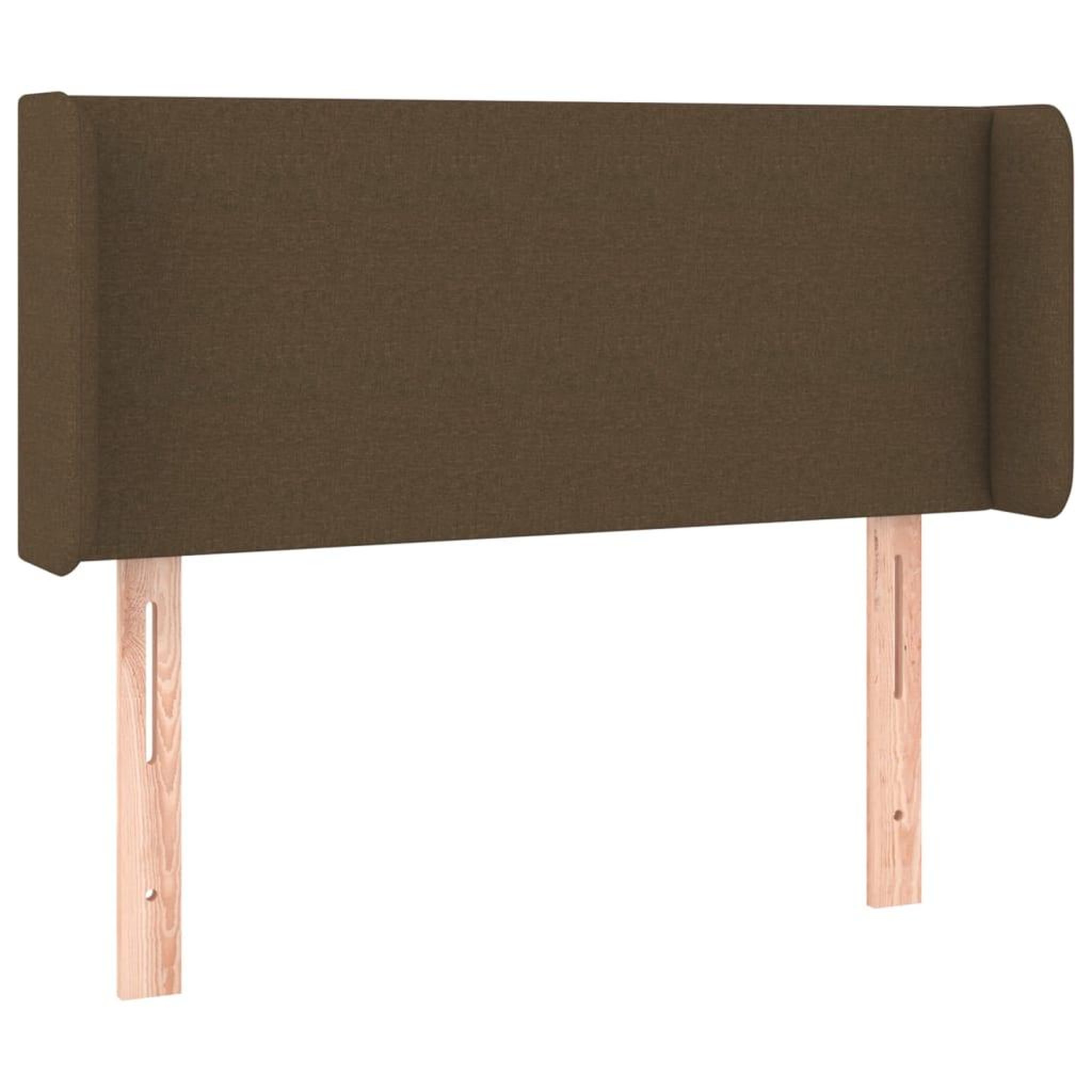 Voir la diapositive 2 : VIDAXL Tete de lit avec oreilles Marron Fonce 103x16x78/88 cm Tissu