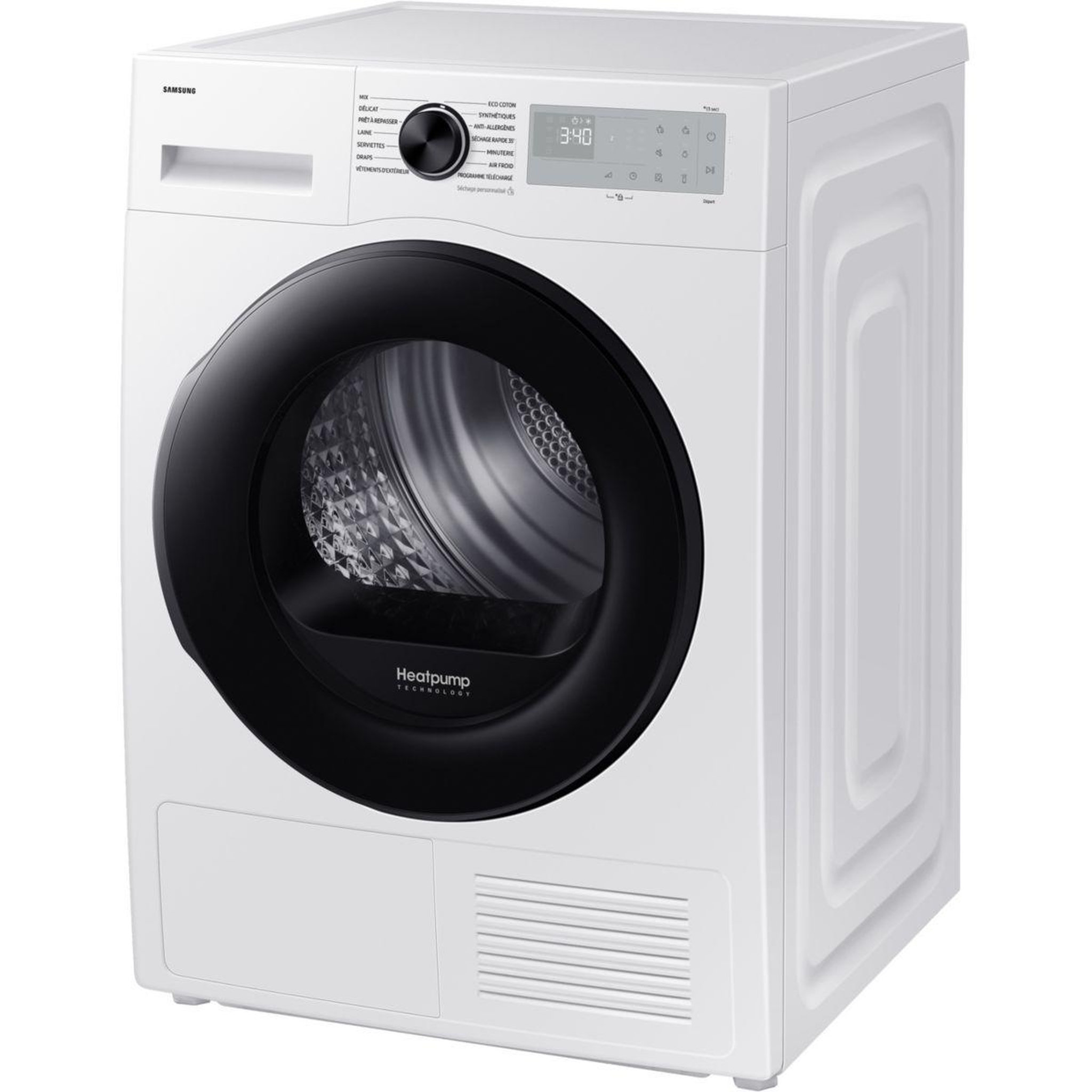 Voir la diapositive 2 : Samsung Sèche linge pompe à chaleur dv90dg52a0ah