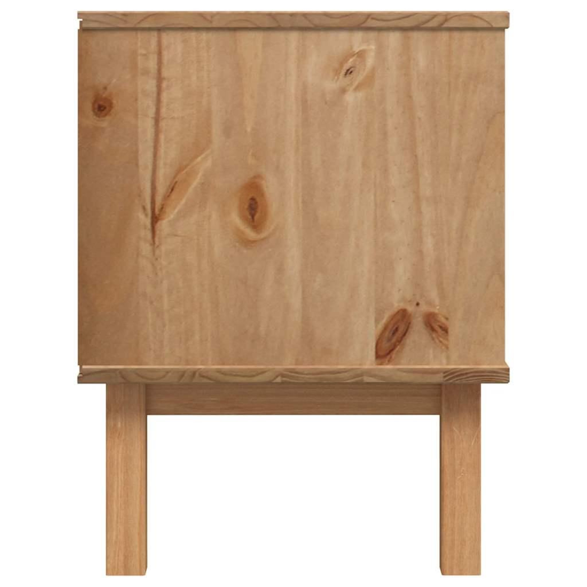 Voir la diapositive 5 : VIDAXL Meuble tv otta marron et gris 113,5x43x57 cm bois massif pin