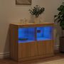 Voir la diapositive 4 : VIDAXL Buffet avec lumieres LED chene sonoma 81x37x67 cm