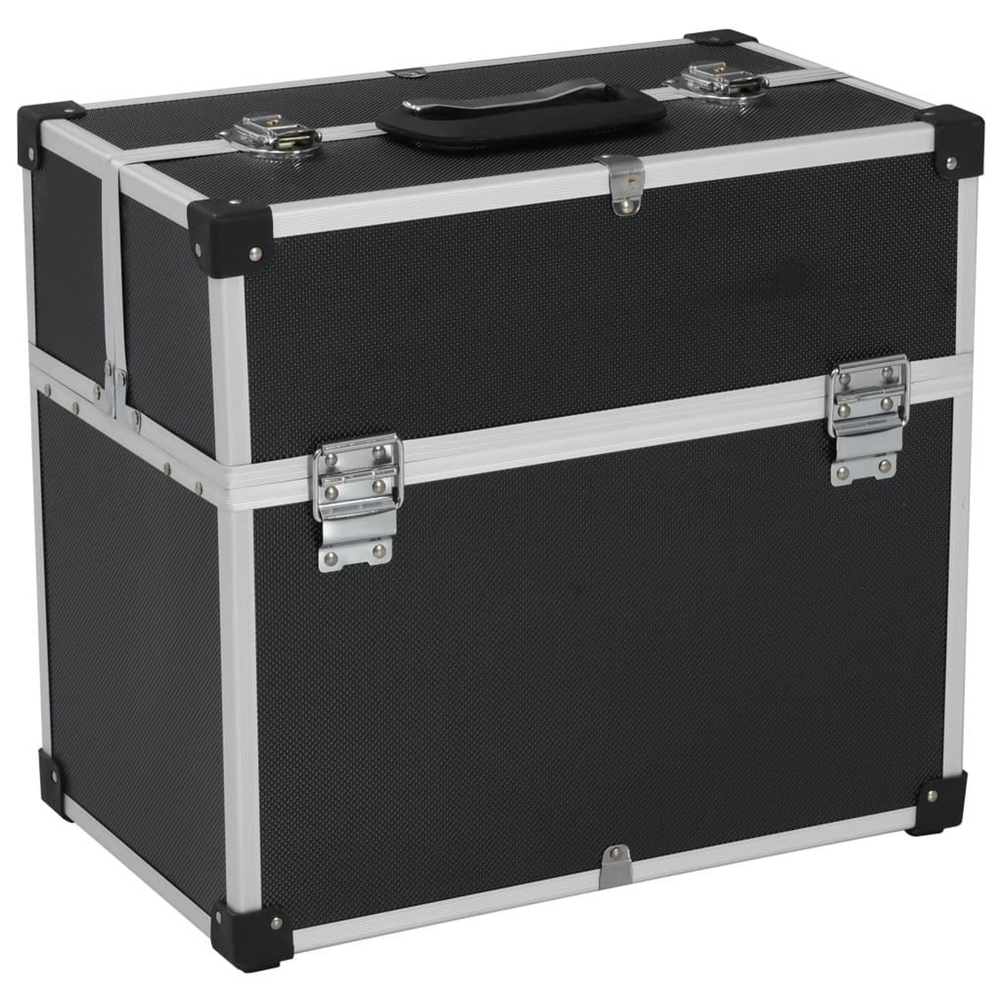 VIDAXL Boîte a outils 38x22,5x34 cm Noir Aluminium