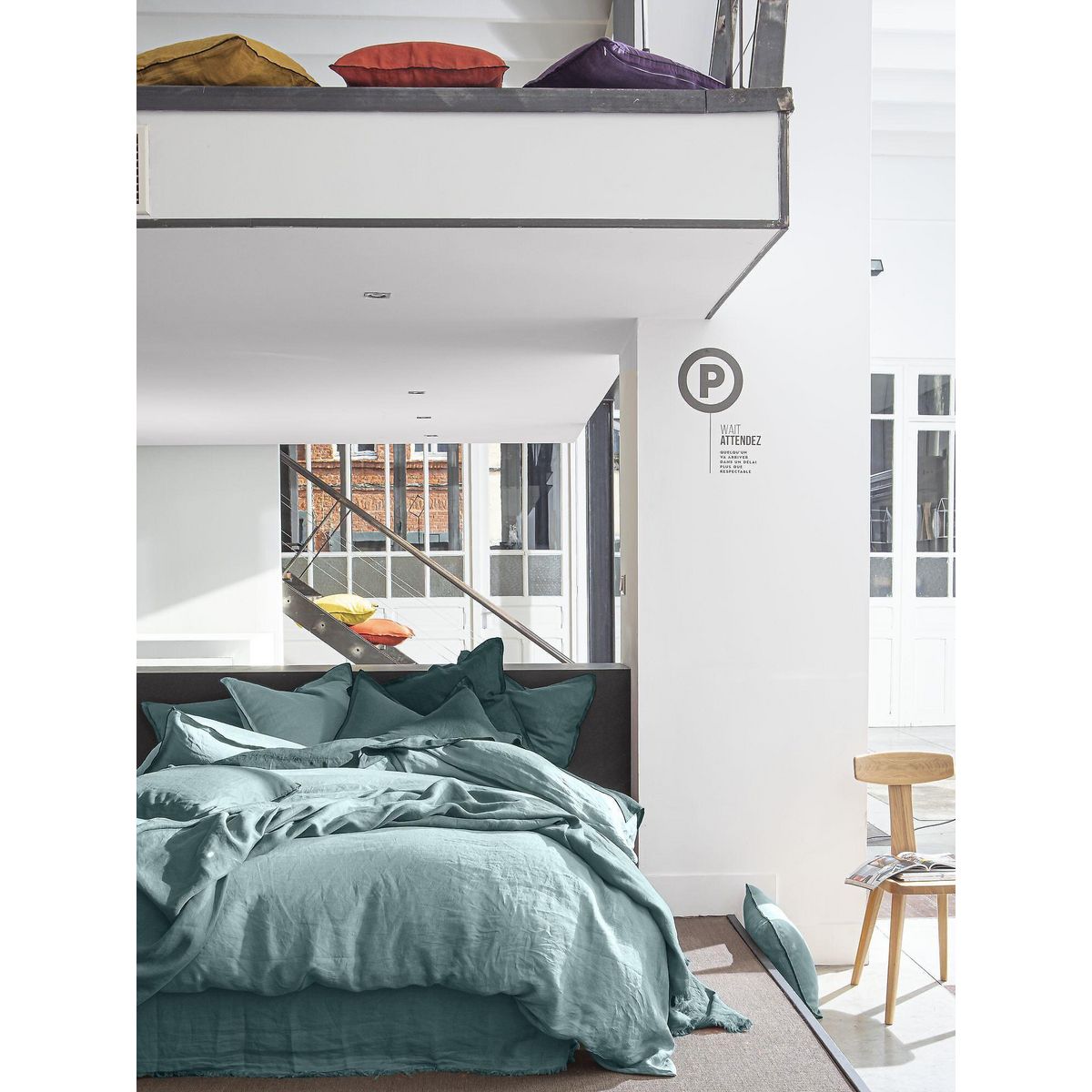 BATON ROUGE Drap housse 100% lin lavé uni