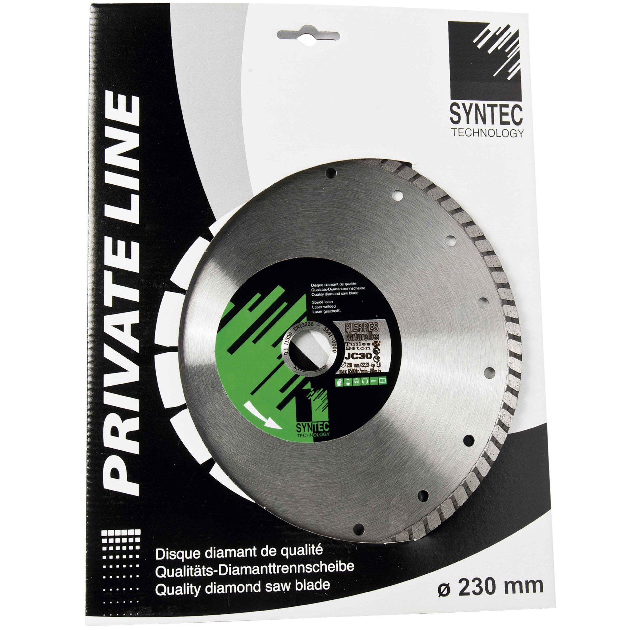 Voir la diapositive 2 : SYNTEC TECHNOLOGY Disque diamant turbo Ø 230 mm