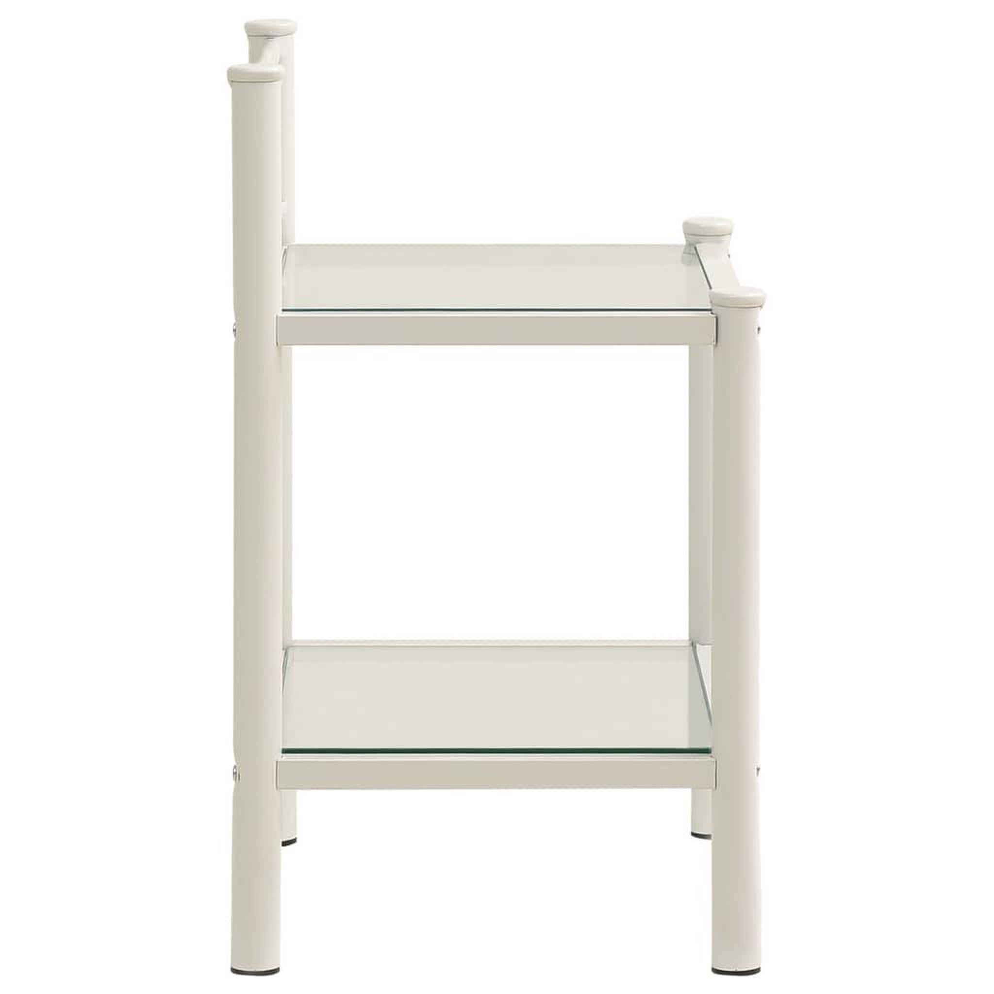 Voir la diapositive 5 : VIDAXL Tables de chevet 2 pcs Blanc et transparent Metal et verre