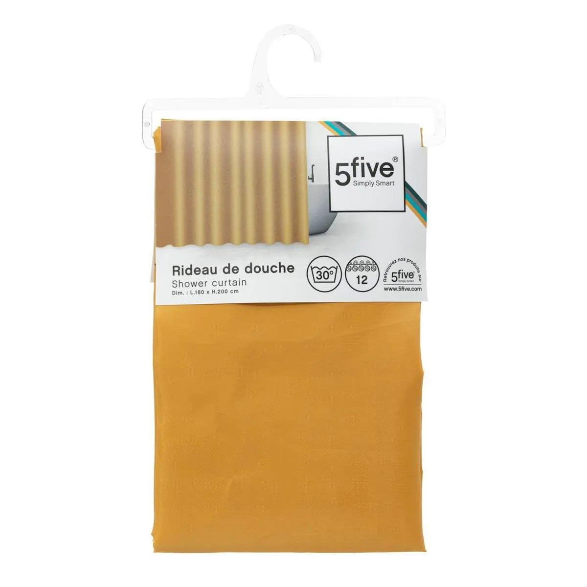 FIVE Rideau de Douche Polyester 180x200cm Jaune