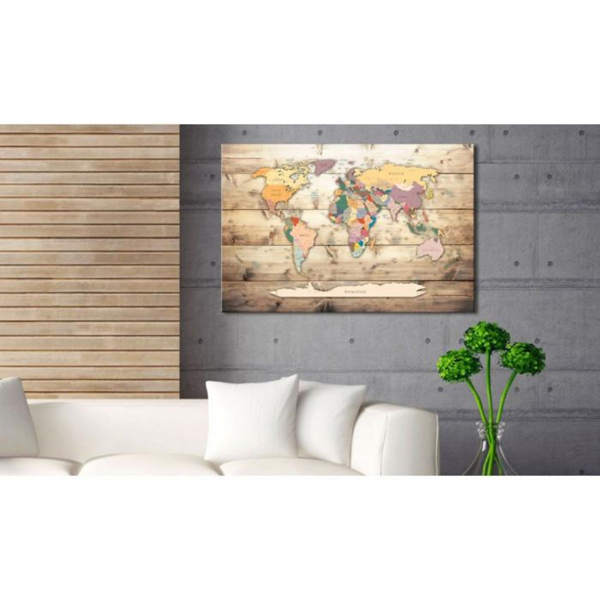 Paris Prix Tableau Imprimé  World Map : Colourful Continents