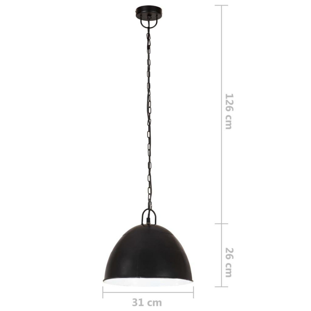 VIDAXL Lampe suspendue industrielle vintage 25 W Noir Rond 31 cm E27