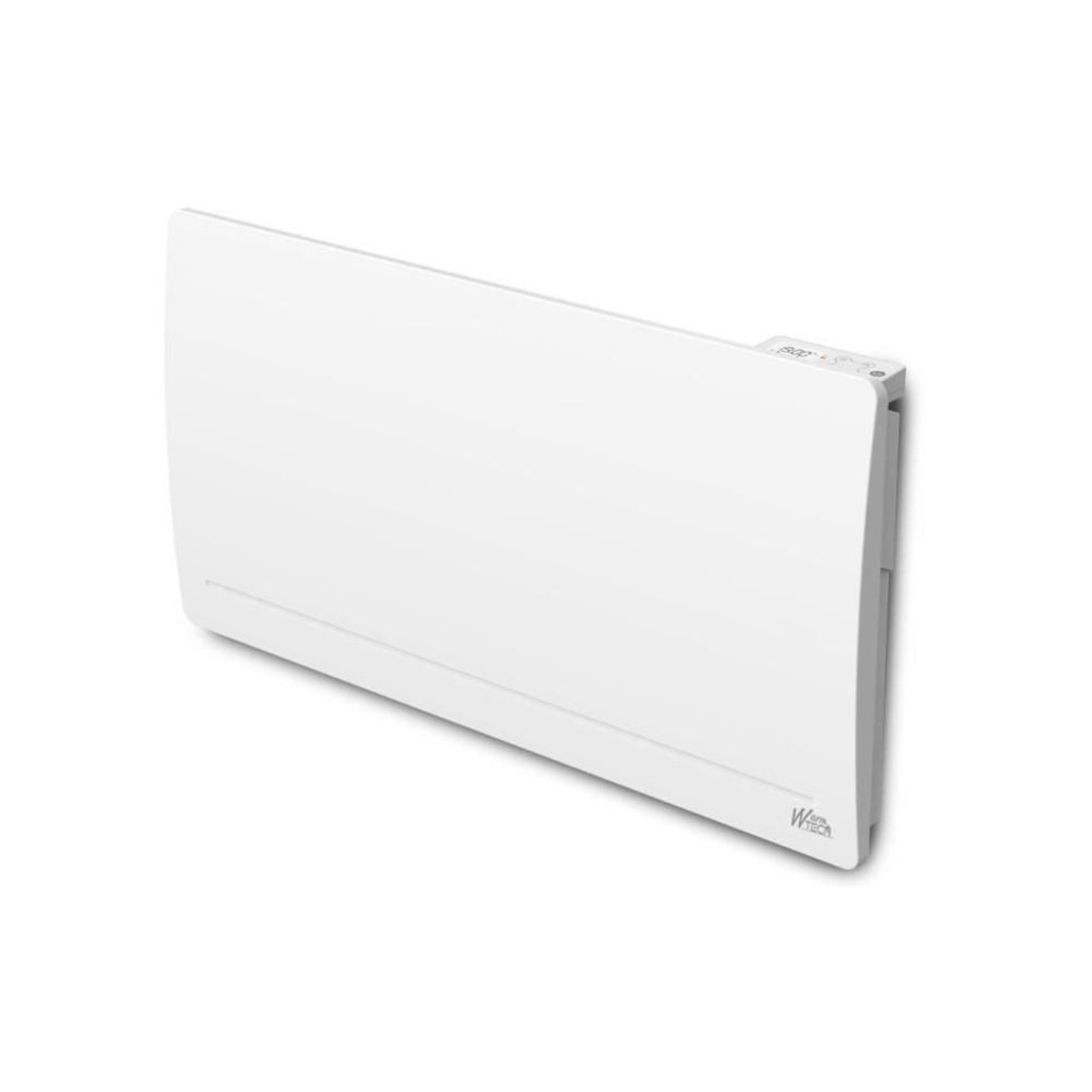 Warmtech Radiateur électrique à inertie fonte horizontal 2000 W thermostat LCD Fil pilote 6 modes IP24, blanc