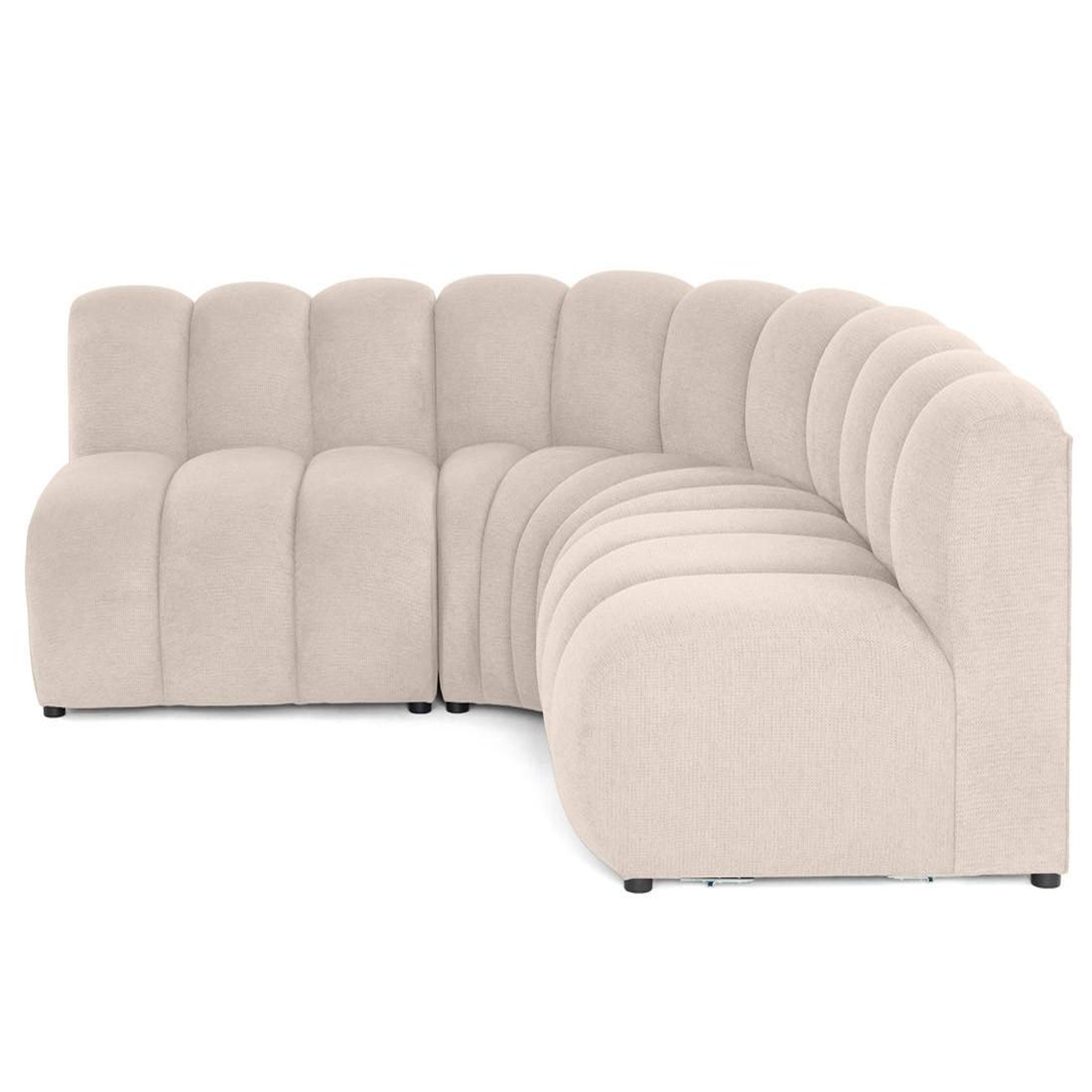 Voir la diapositive 1 : BEST MOBILIER Debbie - canapé modulable d'angle réversible 4 places en tissu texturé