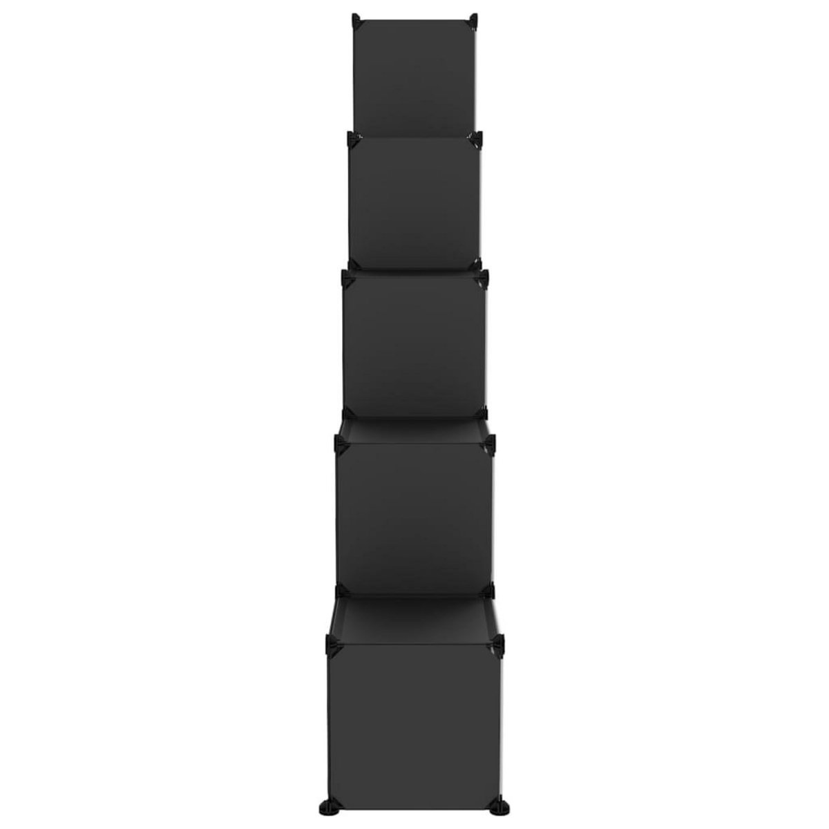 VIDAXL Cubes de rangement 15 pcs avec portes Noir PP