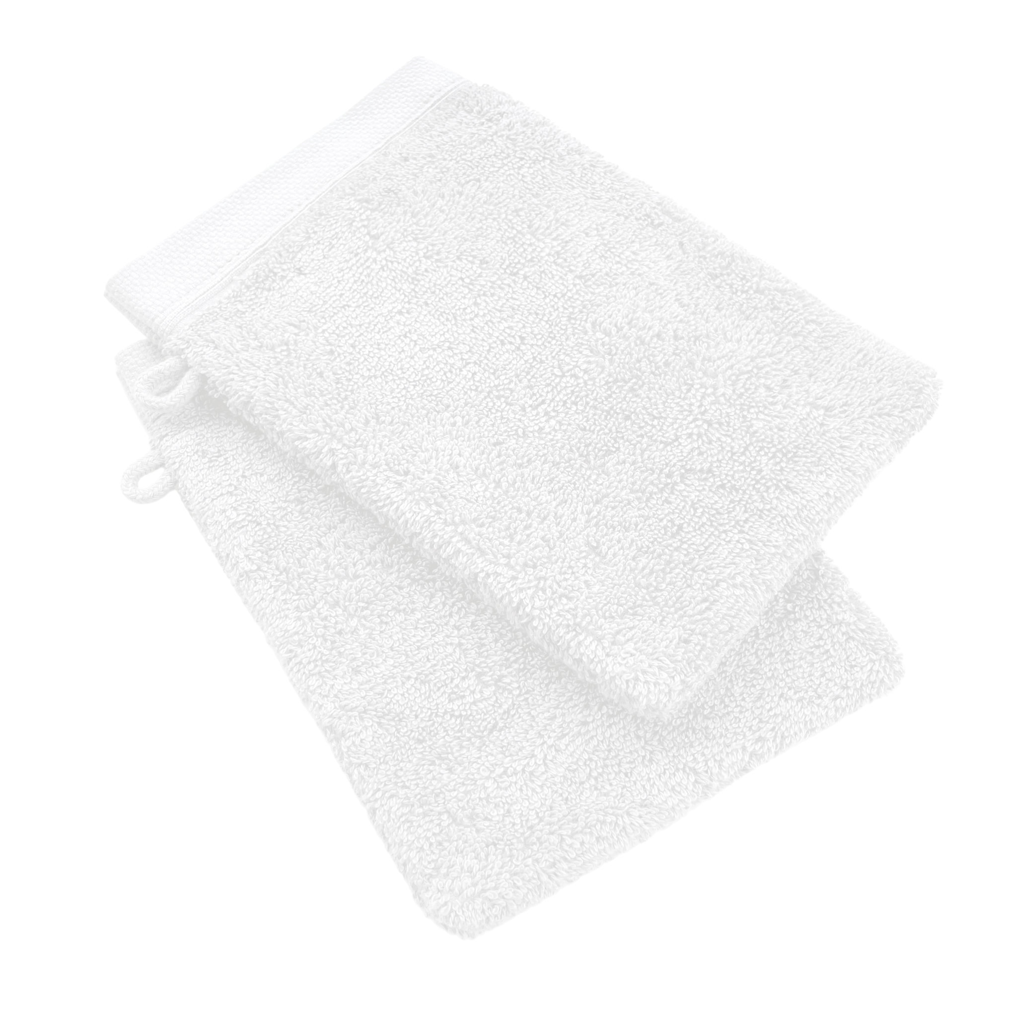Voir la diapositive 1 : Lot de 2 gants de toilette uni en coton 600 g/m²