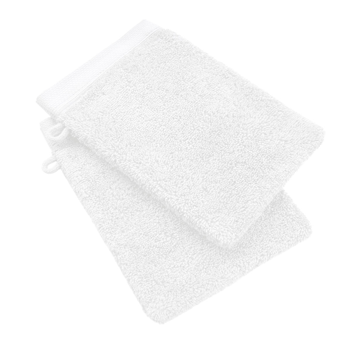 Lot de 2 gants de toilette uni en coton 600 g/m²