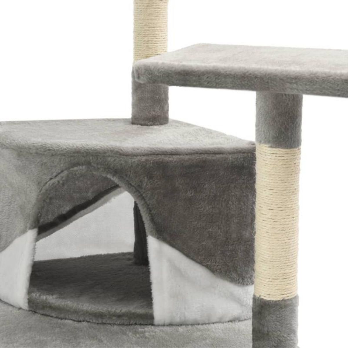 VIDAXL Arbre a chat avec griffoirs en sisal 203 cm Gris et Blanc