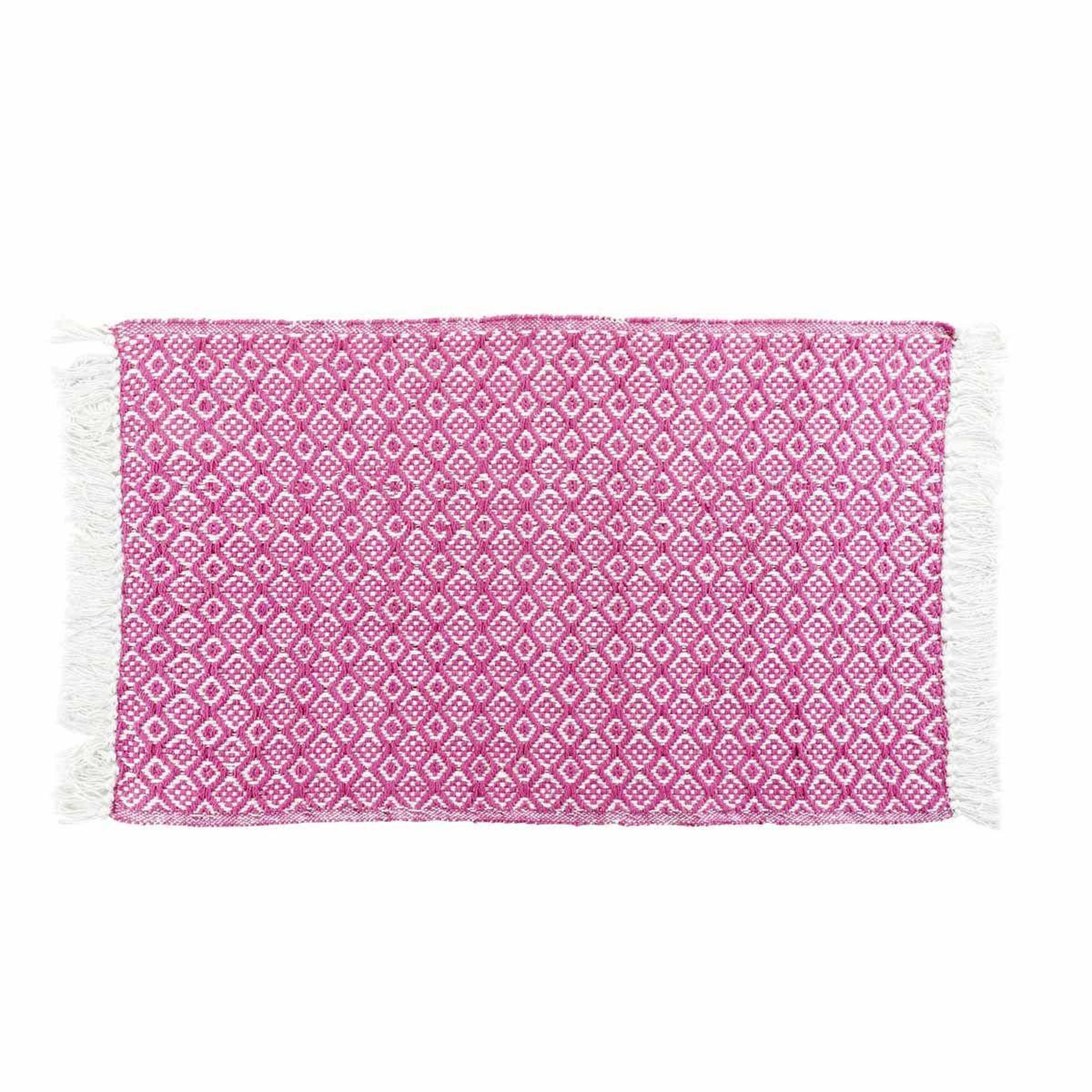 Douceur d'Intérieur Tapis tissé à franges  pithaya  50x80cm rose