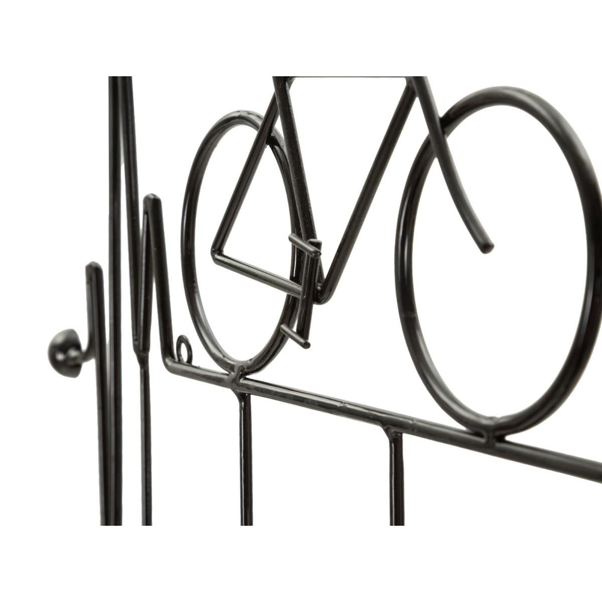 Voir la diapositive 4 : Paris Prix Patère murale en métal  bicycle  59cm noir