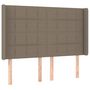 Voir la diapositive 2 : VIDAXL Tete de lit avec oreilles Taupe 147x16x118/128 cm Tissu